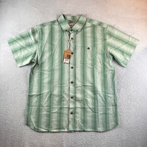 Duck Camp Daily Short Sleeve Shirt Mens XL Sage Raya Striped DG150 NWT